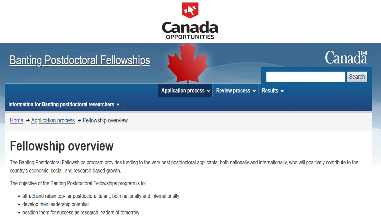 Banting Postdoctoral Fellowships In Canada - $70,000 Per Year - Canada ...